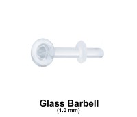 1 mm Glass Piercing Straight Bar with Clear O-ring